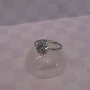 Silver Starburst Ring with Lavender Stone - Fragrant Jewels Size 8